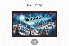 Santa flying Frame TV art, Christmas Frame TV art, reindeer Product Image 2
