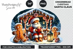 Watercolor Santa Gingerbread Man png clipart Product Image 3