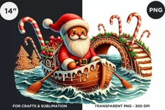 Watercolor Santa Gingerbread Man png clipart Product Image 1
