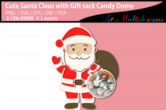 Santa Claus with gift sack candy dome holder Product Image 3