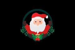 Santa claus in christmas floral frame 01 Product Image 2