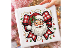 Santa Claus red and white checker coquette bow Product Image 1