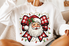 Santa Claus red and white checker coquette bow Product Image 3