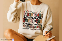 Santa Claus Reindeer Hot Cocoa Holiday SVG PNG T-shirt Product Image 4