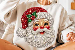 Rhinestone Santa Christmas PNG | Sparkling Jeweled Bling Png Product Image 3
