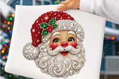Rhinestone Santa Christmas PNG | Sparkling Jeweled Bling Png Product Image 4