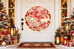 Santa Claus Sleigh Ornament SVG Product Image 3