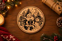 Santa Claus, Snowman & Penguin Christmas Scene Laser Cut Product Image 2