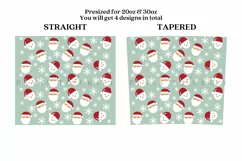 santa claus snowman skinny tumbler sublimation wrap with high resolution 300 DPI and transparant background perfect for 20oz and 30oz skinny tumbler
