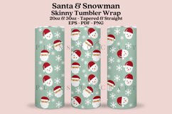 santa claus snowman skinny tumbler sublimation wrap with high resolution 300 DPI and transparant background perfect for 20oz and 30oz skinny tumbler
