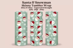santa claus snowman skinny tumbler sublimation wrap with high resolution 300 DPI and transparant background perfect for 20oz and 30oz skinny tumbler