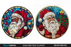 Stained Glass Santa Claus Illustration PNG Clipart Product Image 1