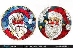 Stained Glass Santa Claus Illustration PNG Clipart Product Image 1