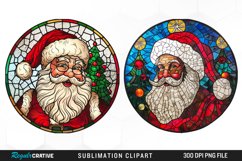 Stained Glass Santa Claus Illustration PNG Clipart Product Image 1