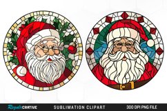 Stained Glass Santa Claus Illustration PNG Clipart Product Image 1