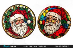 Stained Glass Santa Claus Illustration PNG Clipart Product Image 1