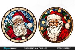 Stained Glass Santa Claus Sublimation PNG Clipart Product Image 1