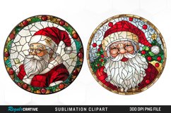 Stained Glass Santa Claus Illustration PNG Clipart Product Image 1