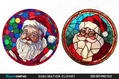 Stained Glass Santa Claus Sublimation PNG Clipart Product Image 1