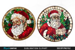 Stained Glass Santa Claus Sublimation PNG Clipart Product Image 1