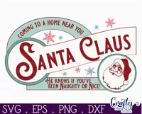 Santa Claus Sign, Vintage Christmas Farmhouse Svg Product Image 2