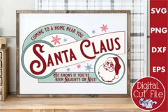 Santa Claus Sign, Vintage Christmas Farmhouse Svg Product Image 1