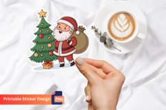 Santa Claus With Tree Sticker, Christmas Santa Sticker Product Image 1