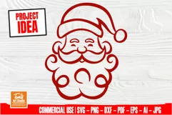 Santa Claus Face svg, Christmas Svg, Holiday Svg Cut File Product Image 1