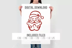Santa Claus Face svg, Christmas Svg, Holiday Svg Cut File Product Image 3
