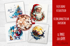 Christmas santa claus Sublimation Coaster Design Product Image 1