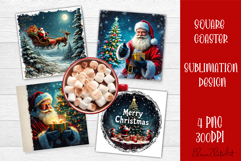 Christmas santa claus Sublimation Coaster Design Product Image 1