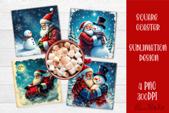 Christmas santa claus Sublimation Coaster Design Product Image 1