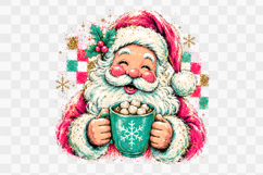 Cute Santa Hot Cocoa Christmas Sublimation Design png Product Image 1