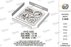 Christmas Tray Laser Cut. Wooden Serving Tray SVG Product Image 2