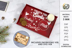 Christmas Tray Laser Cut. Wooden Serving Tray SVG Product Image 1