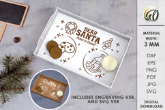 Christmas Tray Laser Cut. Wooden Serving Tray SVG Product Image 1