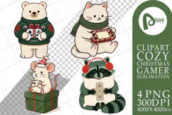 Santa's Cozy Console Holiday Pets Sublimation Product Image 1