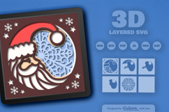 Santa Crescent Moon Mandala Layered Papercut Product Image 2