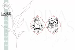 Santa Claus Earrings SVG For Laser Christmas Earrings SVG Product Image 3
