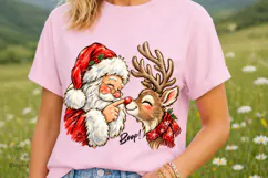 Cute Santa Claus Reindeer Boop Retro Christmas Holiday Png Product Image 3