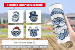 Santa Denim Faces Tumbler Product Image 1