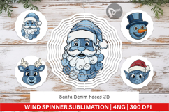 Santa Denim Faces Wind Spinner Product Image 1
