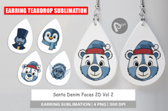 Santa Denim Faces Earring Product Image 1