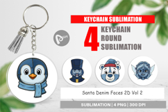Santa Denim Faces Keychain Product Image 1