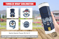 Santa Denim Faces Tumbler Product Image 1