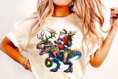 Santa Dinosaur PNG, Christmas PNG, Santa Claus PNG, T-Rex Product Image 3