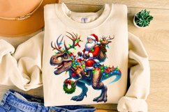 Santa Dinosaur PNG, Christmas PNG, Santa Claus PNG, T-Rex Product Image 1