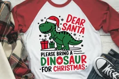 Dinosaur Christmas SVG | Dear Santa Svg | Kids Christmas Svg Product Image 2