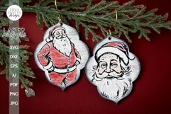 Santa Claus Earrings SVG For Laser Christmas Earrings SVG Product Image 1
