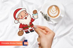Santa Eating Christmas Cookies And Milk Sticker Product Image 1
